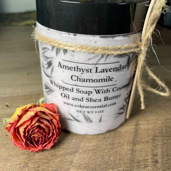 Amethyst Lavender Chamomile Crystal Whipped Soap